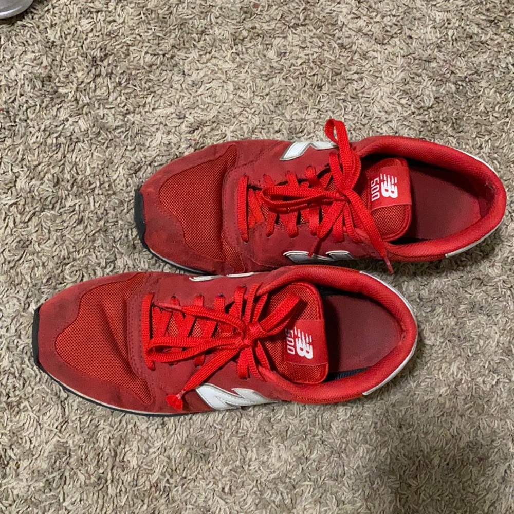 Red new balance sneakers